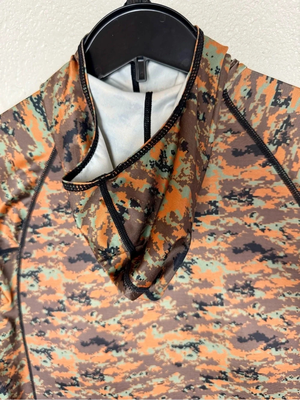 IST ProLine Camouflage Spearfishing Rash Guard Top Hood Tough-Tex Chest Pad Sm